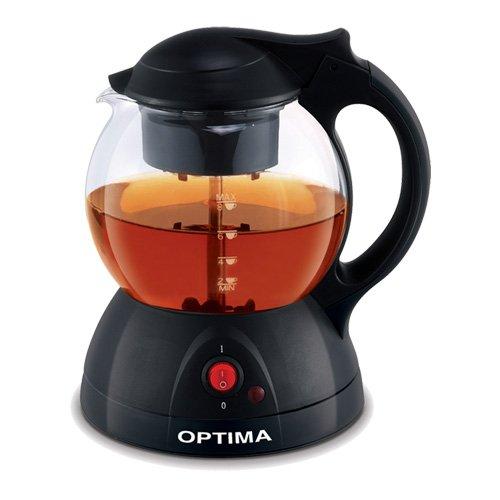 أوبتيما آلة صنع قهوة و شاي زجاجية، 1 لتر، 600 واط، أسود ...