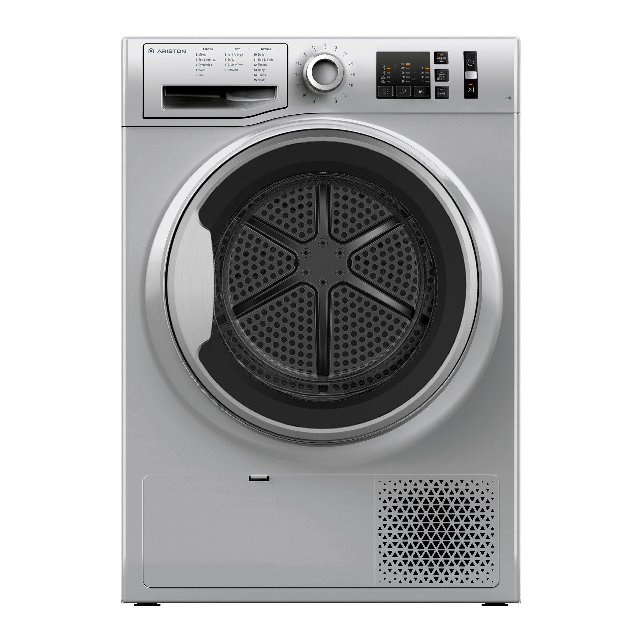 Buy Ariston Condensor Dryer, 8kg, 15 Programs, Silver in Saudi Arabia