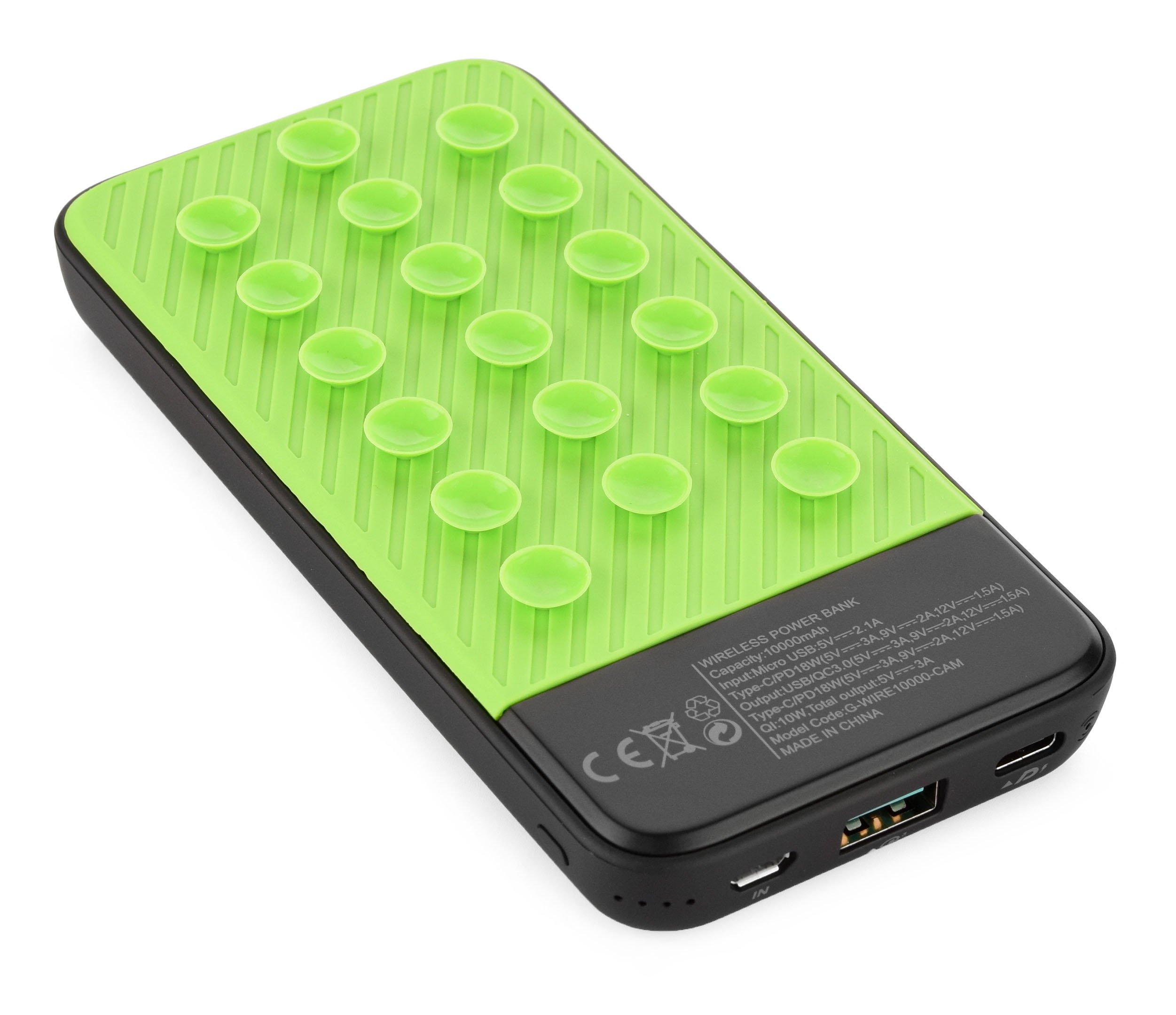 Goui LUX 10000mAh QI Power Bank Type C Rubber Suction Cup 7 Black