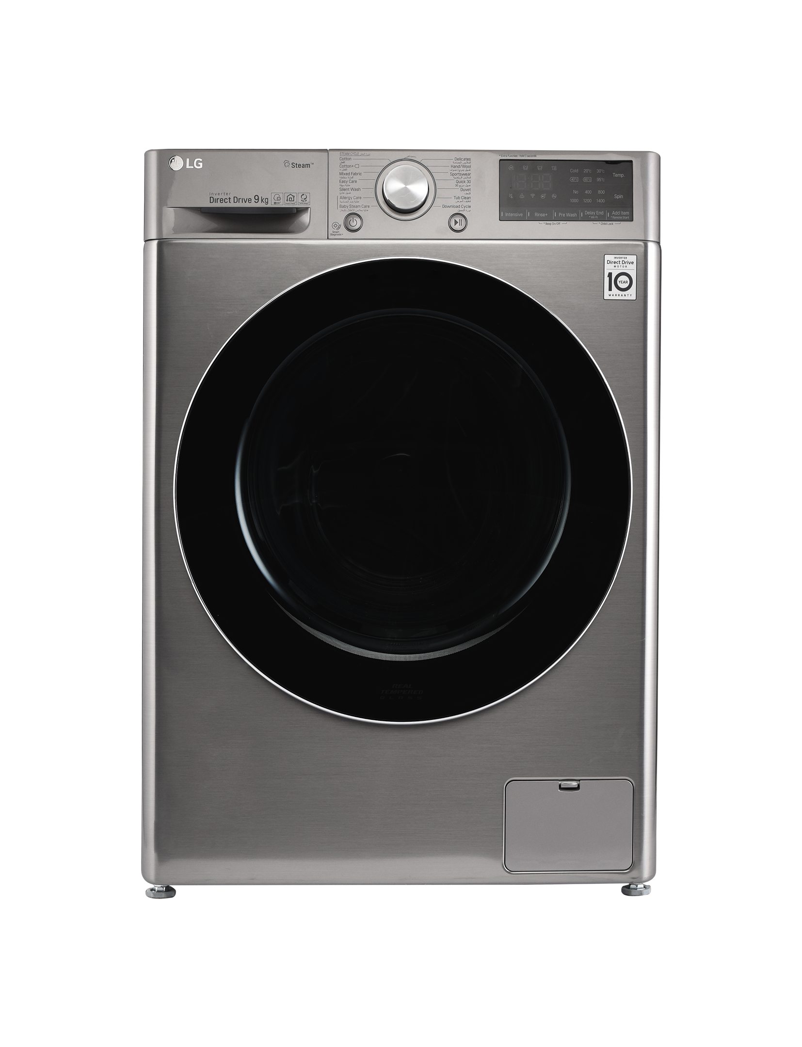 Buy LG 9 kg Front Load Fully Automatic Washer with AI DD,Silver in Saudi Arabia