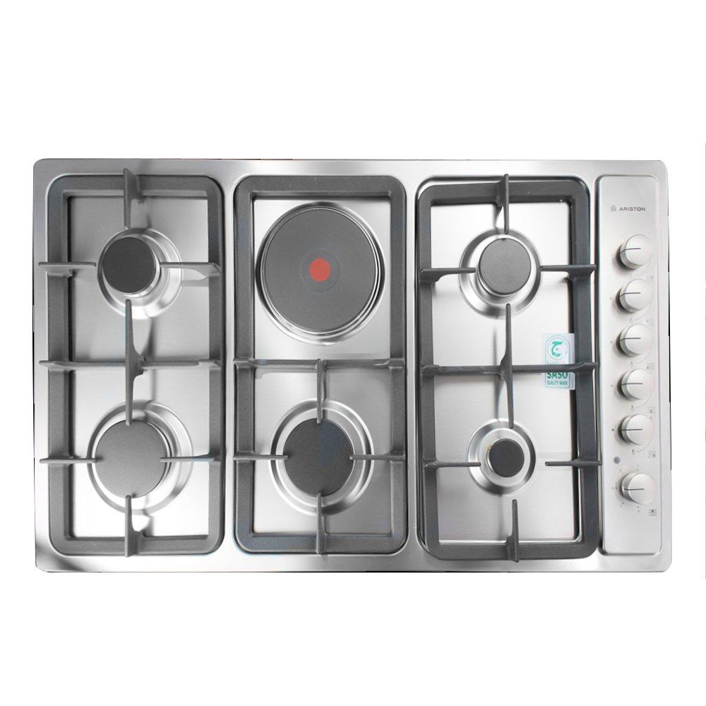 Ariston Built-In Hob 90cms, 5 Gas Burners 1 Electric Plate,Stainless Steel  - eXtra Saudi