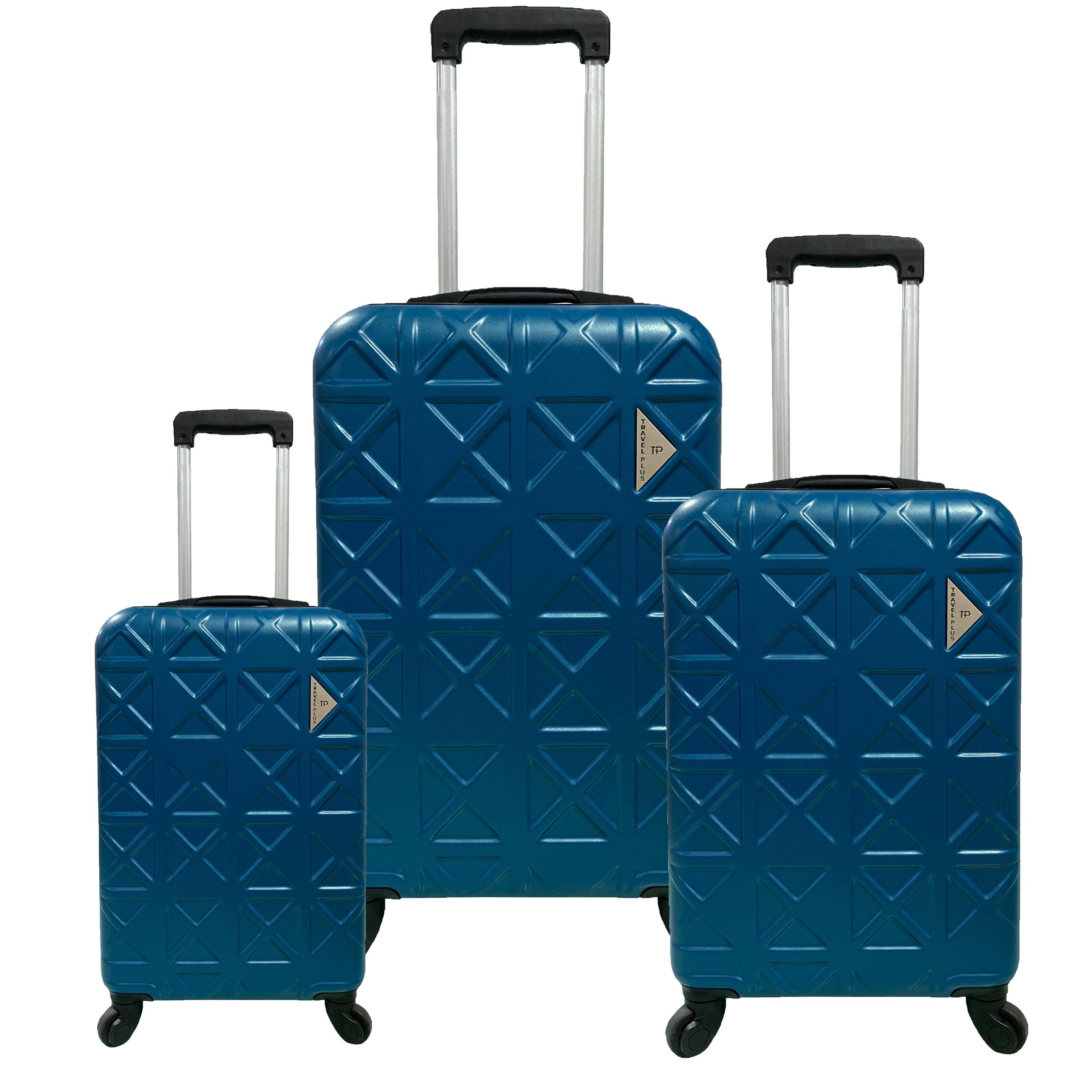 Travel Plus, TriangleSet Of 3 Luggage Trolley Case 20/26/30, Navy
