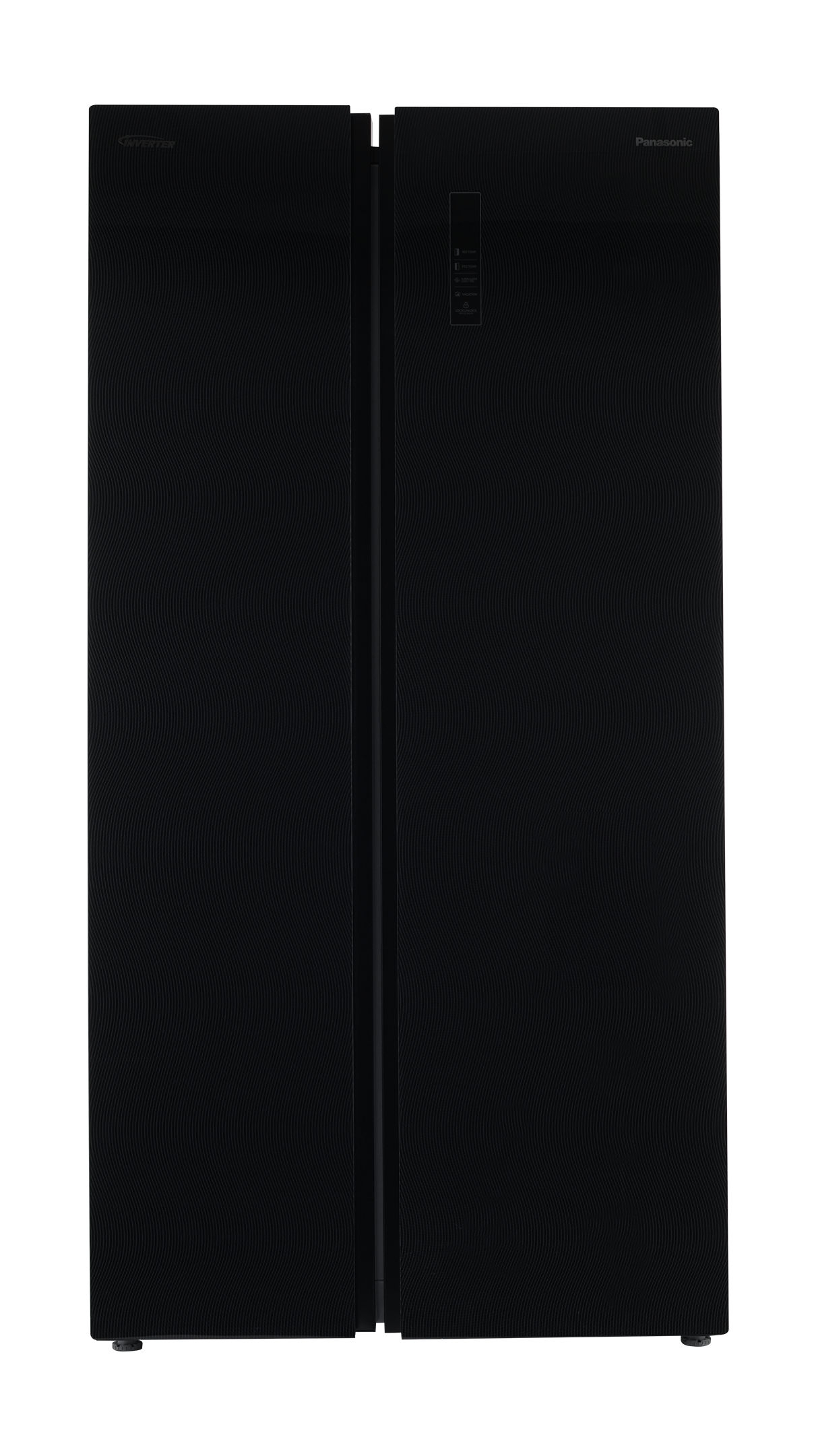 Panasonic Side by Side Refrigerator, 18 Cu.ft, Inverter,Black Glass