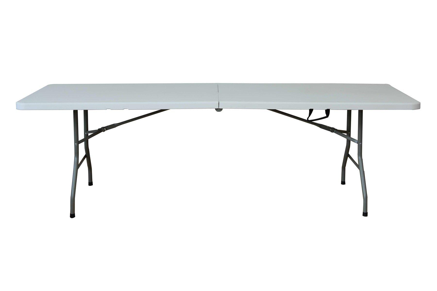 8 Foot Fold in half Table, 242x76x74CM, white eXtra Saudi