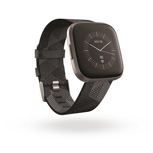 Fitbit Versa 2 Selected Edition Smartwatch, Smoke Woven Band,Mist Grey ...