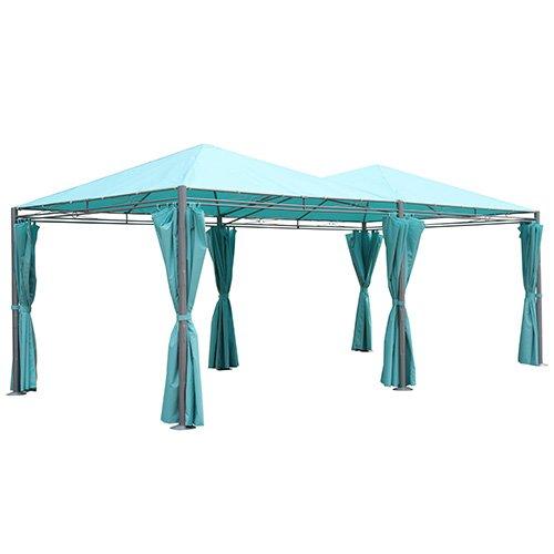 Buy Gazebo Outdoor, Polyester With Pa Coating, Dimensions 3X6X2.65M, Blue in Saudi Arabia