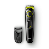 Braun Beard Trimmer and Hair Clipper, Black/Volt Green,