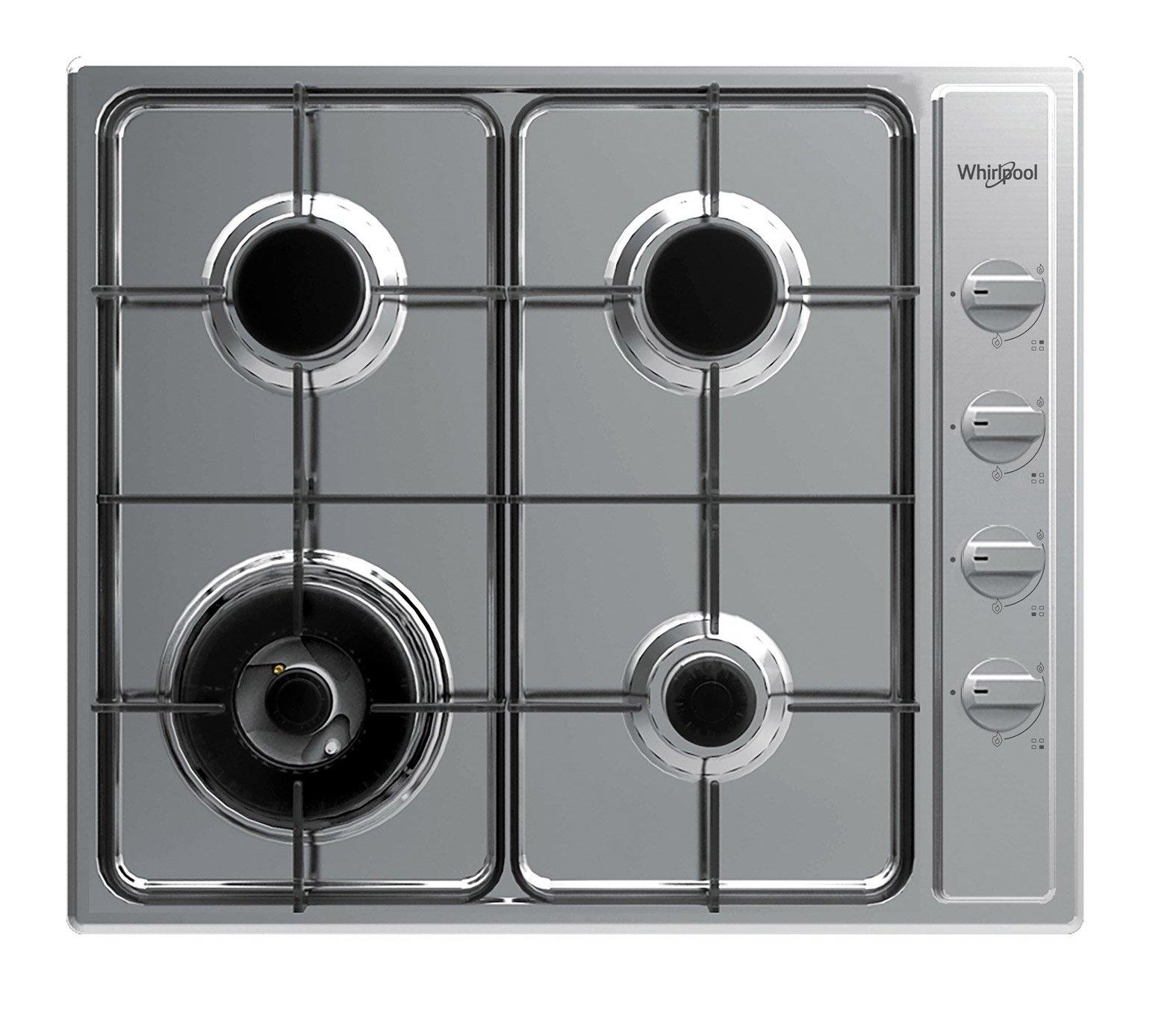 Whirlpool Builtin Gas Hob 60Cms, 4 GAS BURNERS, Staineless Steel