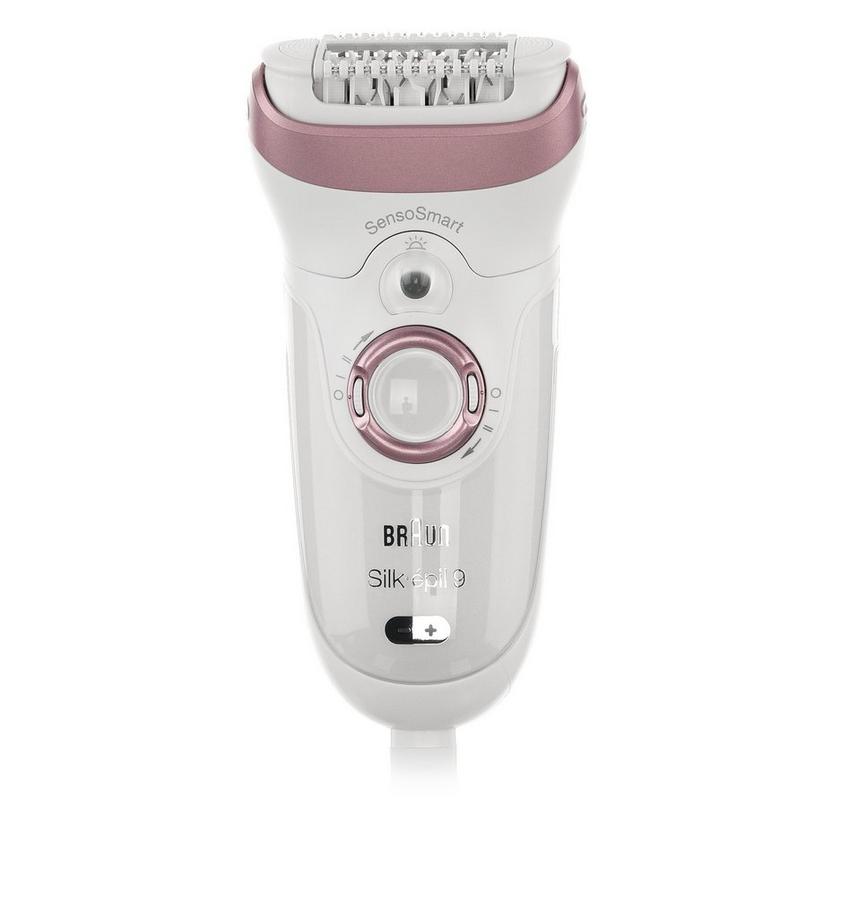 Braun Silk-Epil 9, Rechargeable Epilator +3 Extras, Wet & Dry, Pink/White.  - eXtra Bahrain