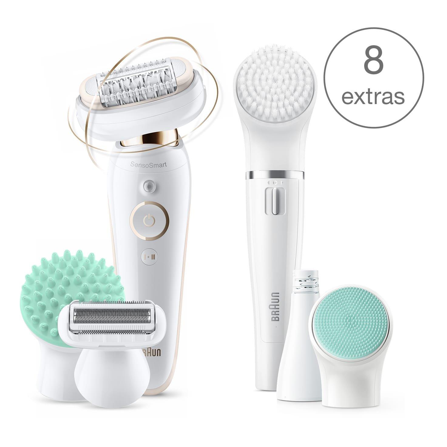 Braun Silk-Epil 9 ,Wet and Dry Epilator with 8 extras included Braun  FaceSpa - eXtra