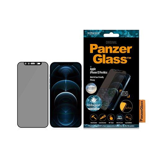 Buy PanzerGlassiPhone 12Pro Max Case Friendly  CamSliderPrivacy,Black,Antibacterial in Saudi Arabia