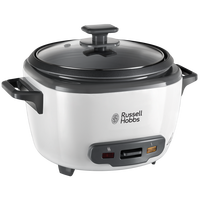 Russell Hobbs, Large Rice Cooker Plus Steamer, 500W, 14 Servings Capacity, White&Black