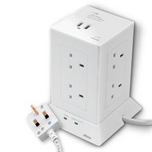 Buy alfanar, Cord Extension Tower, 13A, 8 Sockets, 2 USB Ports, 3 Meters Cable in Saudi Arabia