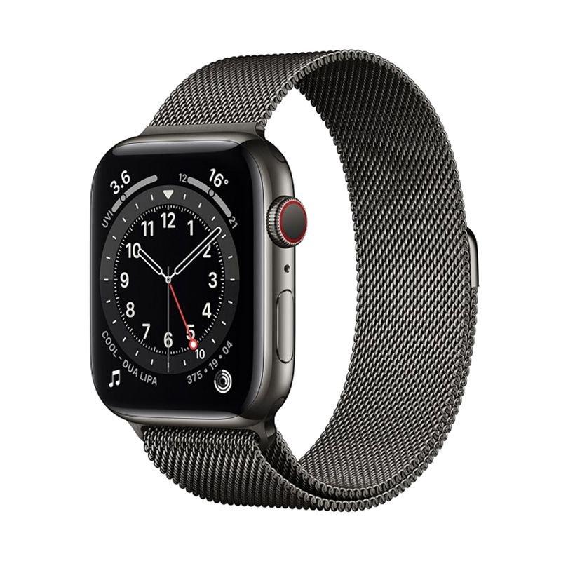 Buy Apple Watch Series 6 GPS + Cellular, 40MM Graphite Stainless Steel Case with Graphite Milanese Loop in Saudi Arabia
