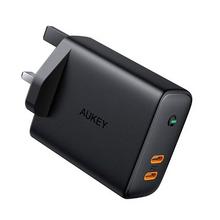 Buy Aukey PD Wall Charger 36W Dual Port USB-C, Black in Saudi Arabia