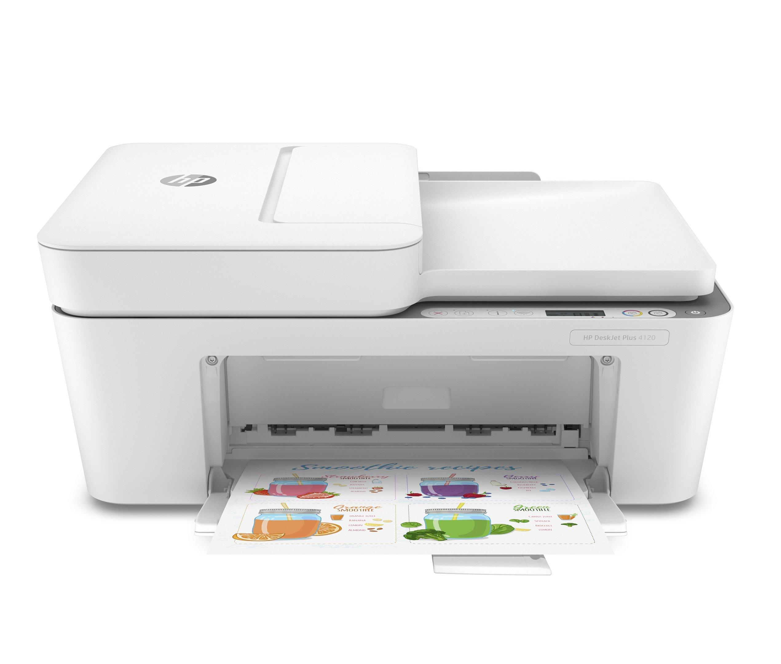 Buy HP DeskJet Plus 4120 All-in-One Printer, Print, Copy, Scan, Wireless, HP Thermal Inkjet in Saudi Arabia