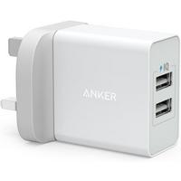Anker 24W Dual Powerport Wall Charger, Fast Charging, White