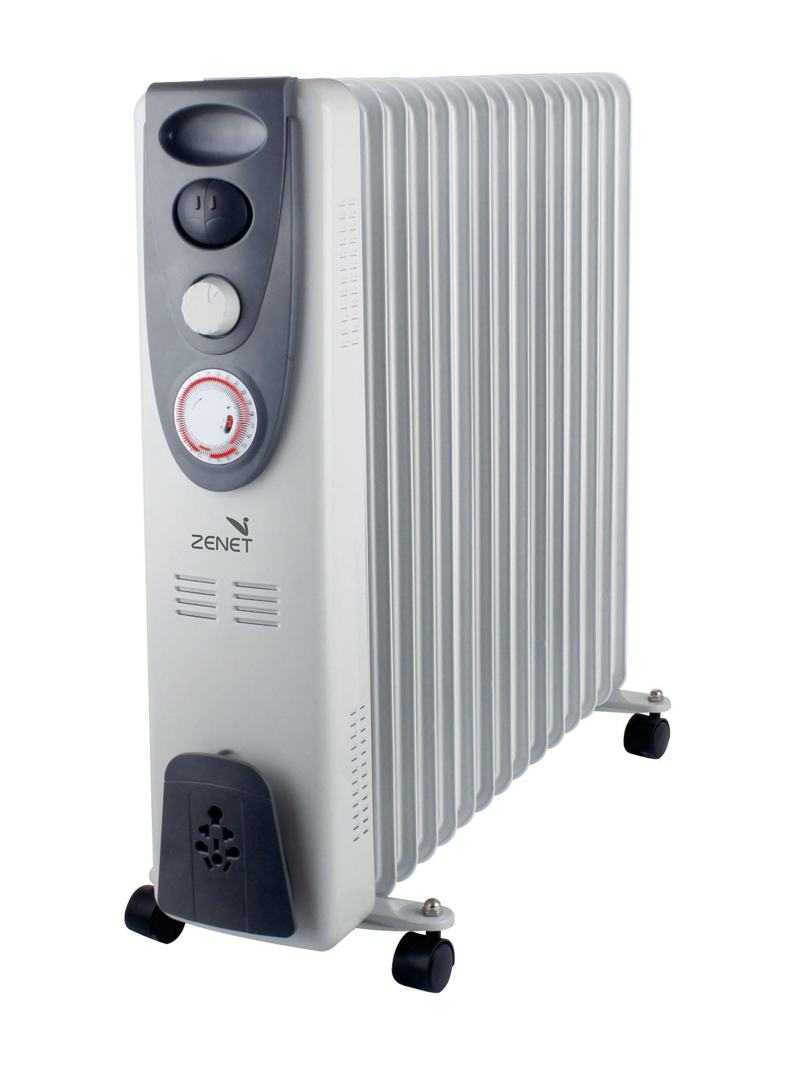 Zenet Oil Radiator Room Heater,15-Fins, 2800W, White - eXtra Bahrain