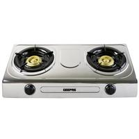 Geepas Double Burner Gas Cooker,Auto Ignition, Stainless Steel