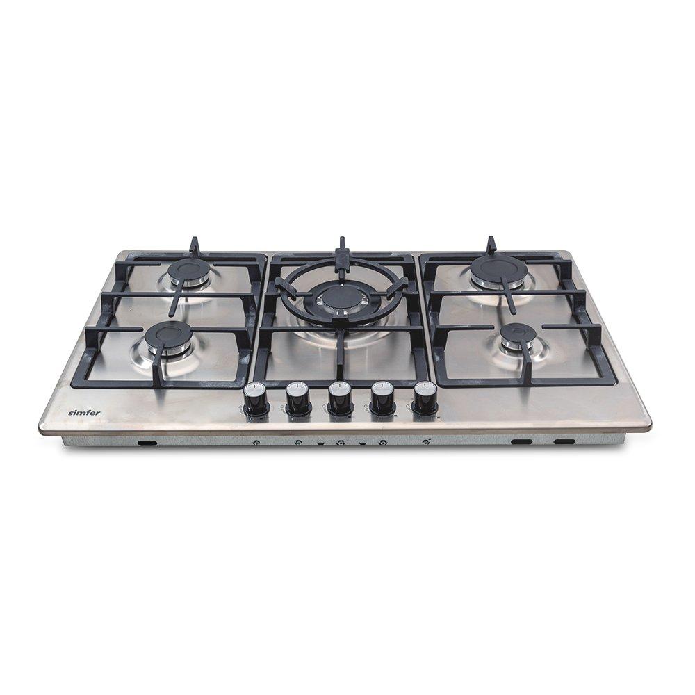 Simfer 90cm Gas Hob, 5 Burners with Safety, Electronic Ignition