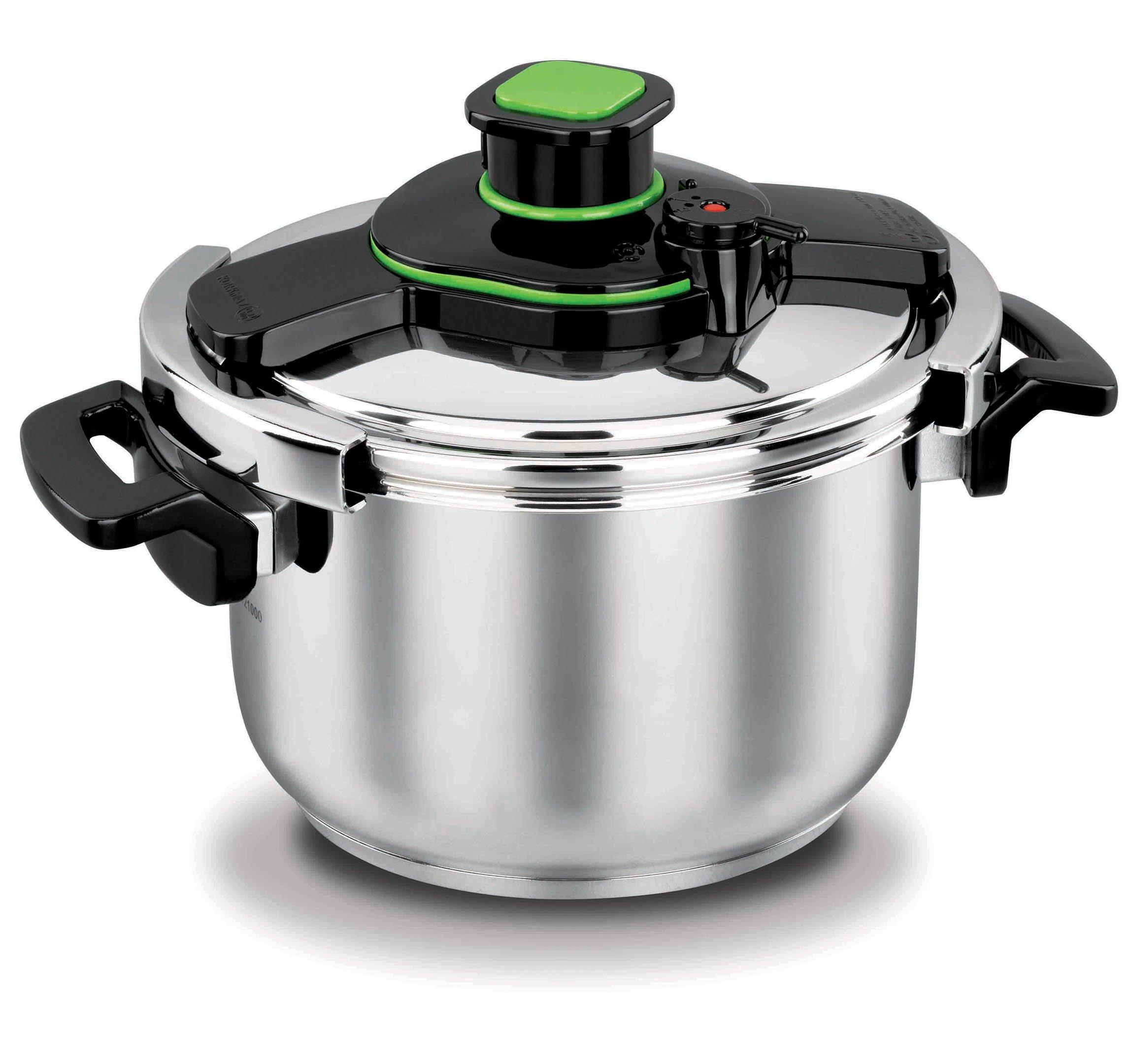Korkmaz TESSA, 5.0L Pressure Cooker Stainless Body, Black/Stainless