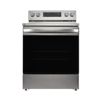 LG, Electric Range, 4 Black Ceramic Hobs 1 Warming Zone, Stainless Steel