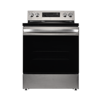 LG, Electric Range, 4 Black Ceramic Hobs 1 Warming Zone, Stainless Steel