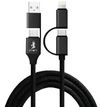 Smart 1M USB-C /USB-A To Lightning / USB-C Cable, Black