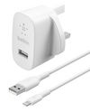 Belkin 2.4 Amp Wall Charger, White.