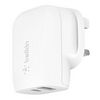 Belkin 32 Watts Dual Port Wall Charger, White.