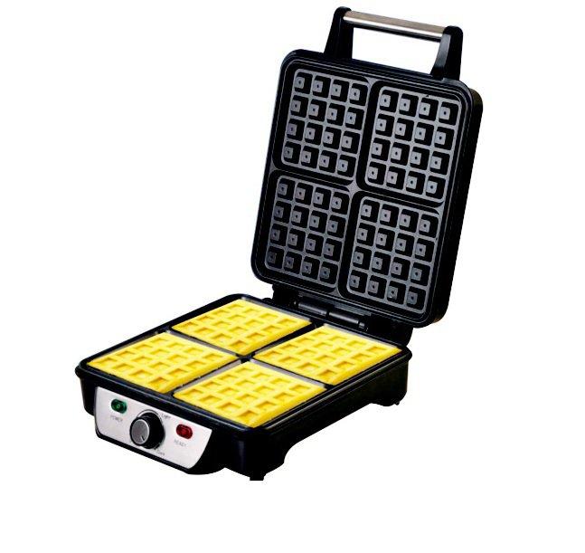 Geepas 4 Slices Waffle Maker, NonStick Surface, Silver eXtra Bahrain