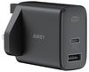 AUKEY Swift Series 32W 2-Port Power Delivery Wall Charger, Black