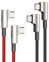 AUKEY Type C to Type C Cable With 90 Degrees Connector 2M, 2 Pack, Red