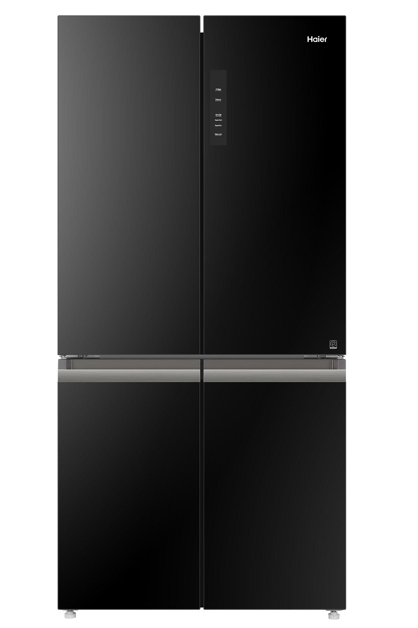 Haier Refrigerator 4Door, 20.6 Cu.Ft./585 Ltrs, Twin Inverter, Black Glass price in Saudi