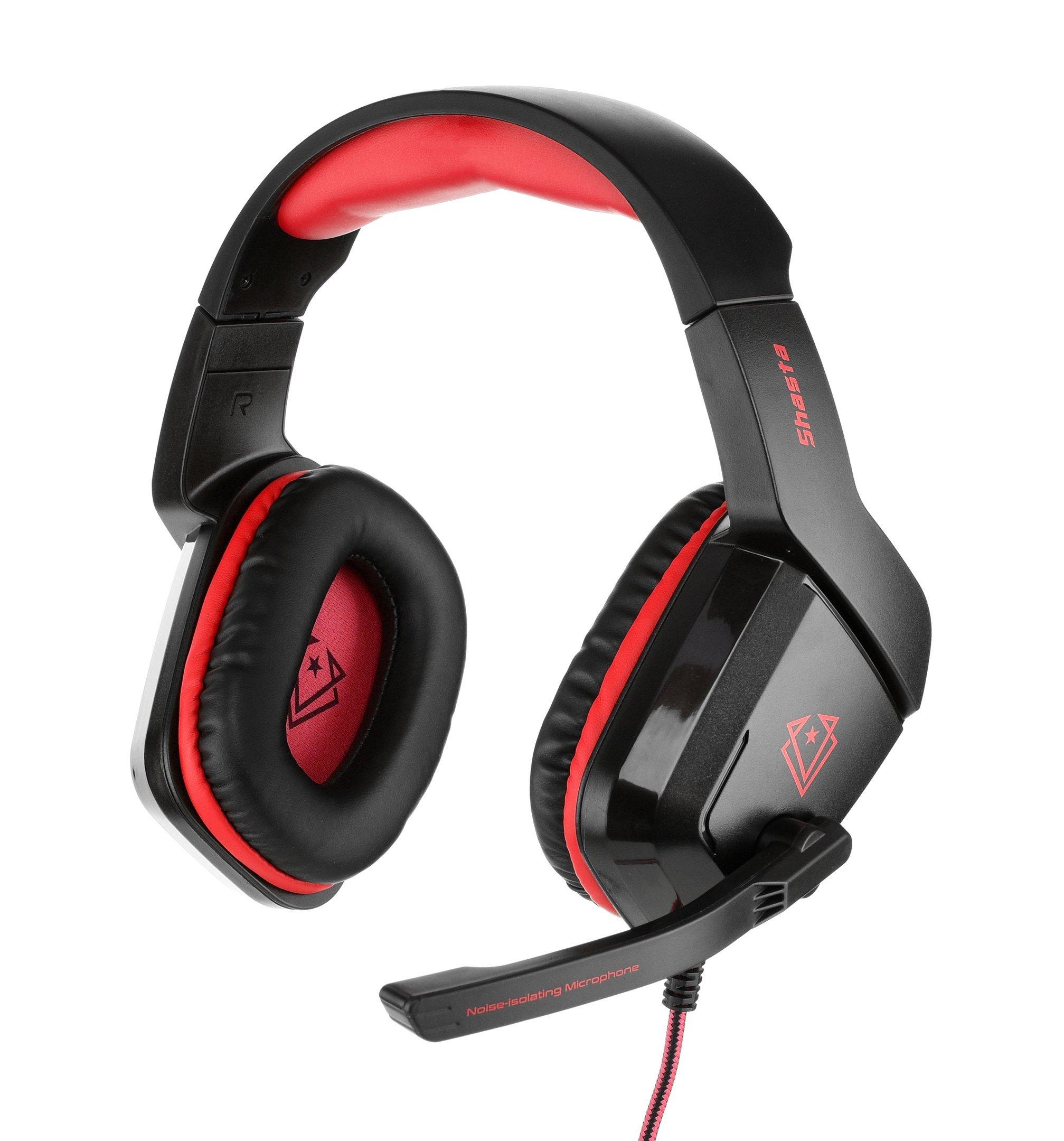 Vertux SHASTA Over-Ear, Wired Gaming PC Headset With Mic, Red - eXtra Saudi