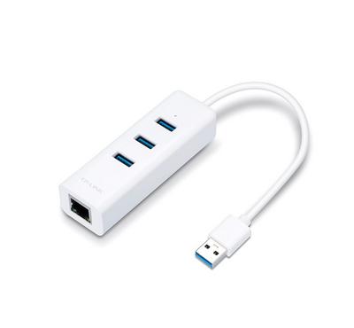 Tp-Link USB 3.0, 3-Port Hub & Gigabit Ethernet Adapter 2 in 1 USB Adapter, White. - eXtra Oman