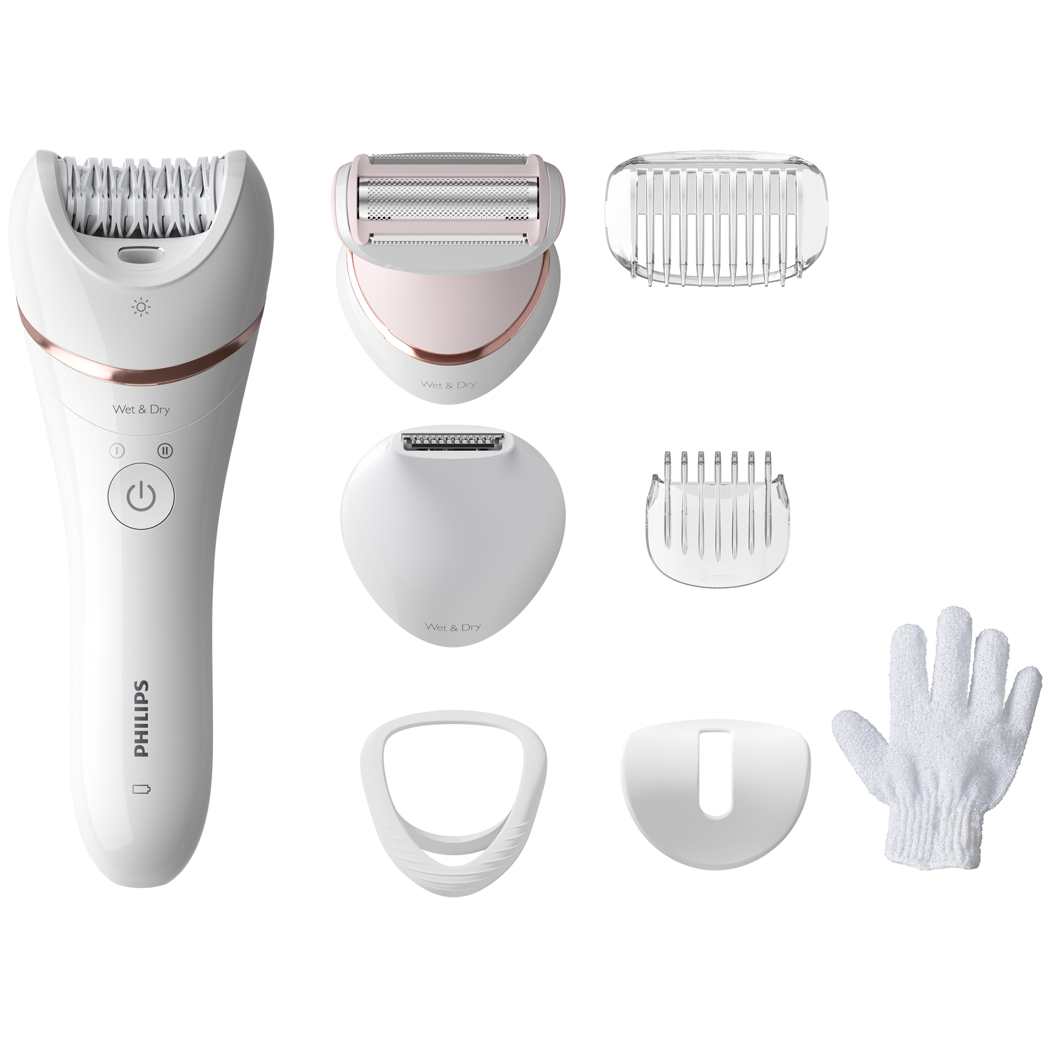 Philips Epilator Series 8000, Wet and Dry, Extra wide Epilator head