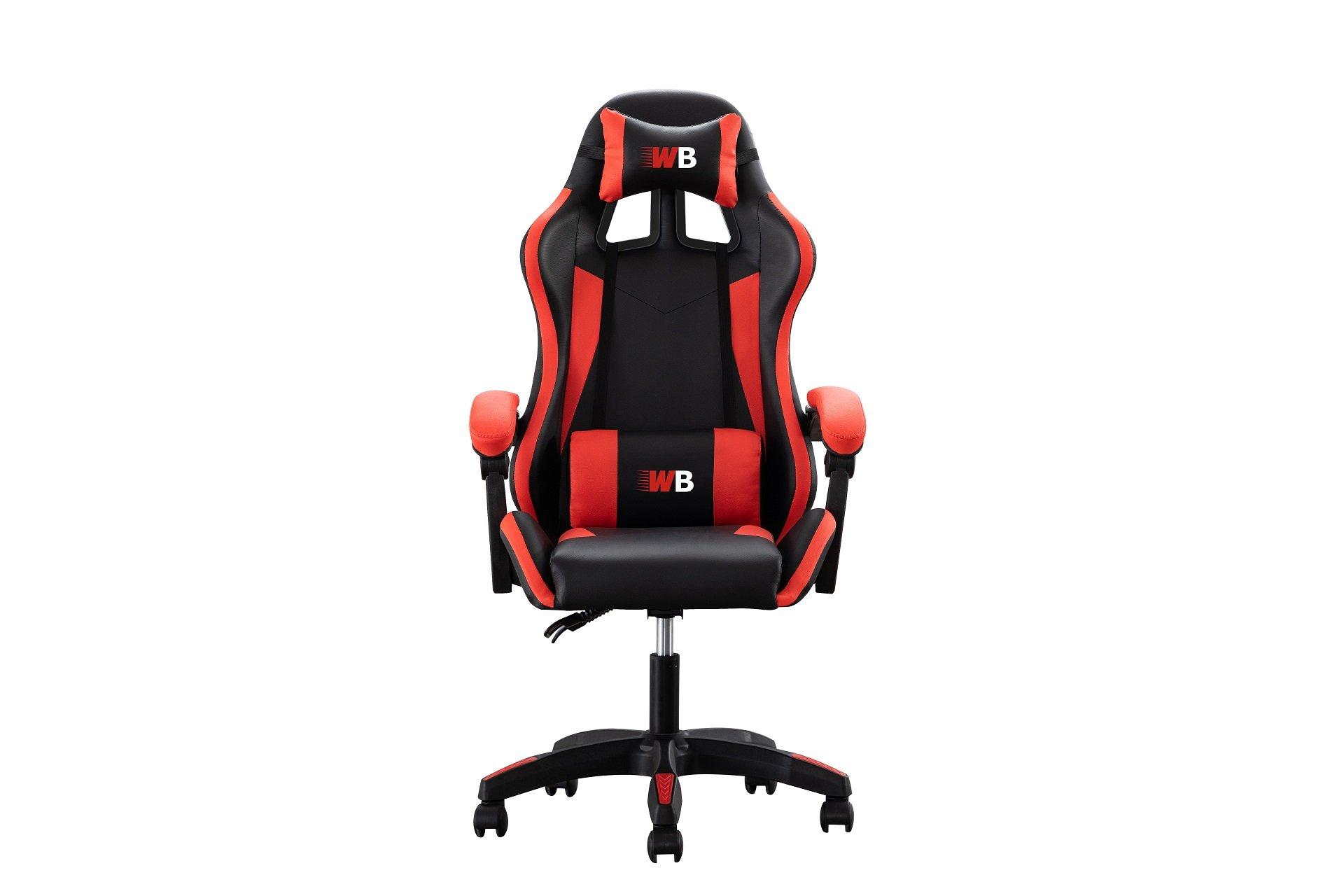 WB Gaming Chair With Arm Rest Faux Leather Black/Red - eXtra Bahrain