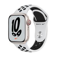 Apple Watch Nike Series 7 GPS + Cell, 41mm Starlight Case with Pure Platinum/Black Nike Sport Band