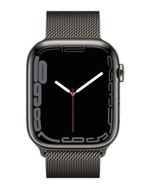 Buy Apple Watch Series 7 GPS + Cellular, 45mm Graphite Stainless Steel Case with Graphite Milanese Loop in Saudi Arabia