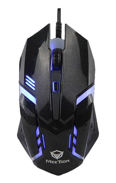 Meetion M371 Wired Optical Gaming PC Mouse With Backlit 1600dpi Black