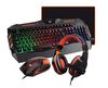 Meetion C500 4in1 Wired Gaming PC Keyboard Mouse Combo Kit,Orange/Black