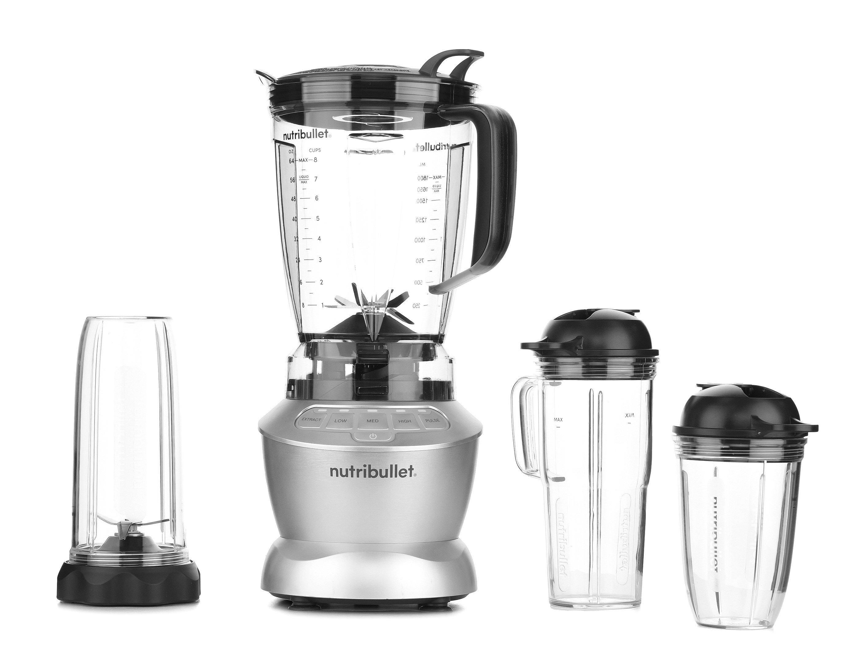 Nutribullet Blender Combo with 3 Precision Speed Controls and Pulse  function, 1200 Watts, 1.8 Litres, Easy Twist Extractor Blades, BPA-Free  (Silver)