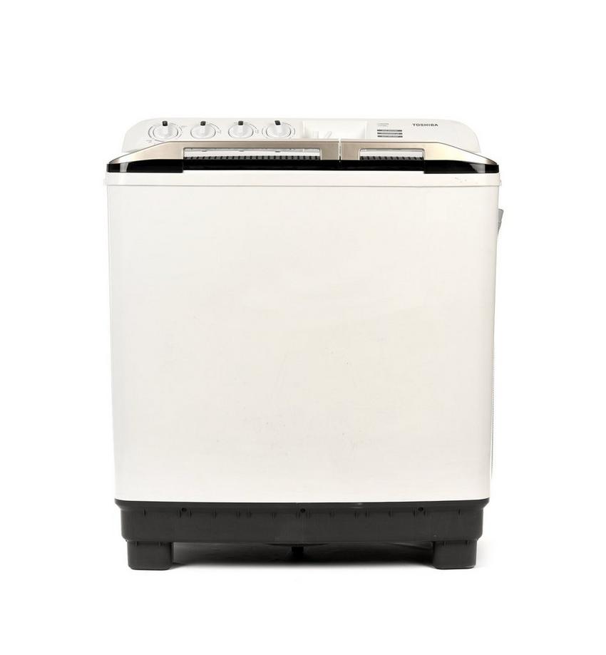 Toshiba Twin Tub Washer, 10 kg, Rust Free Body, White/Black