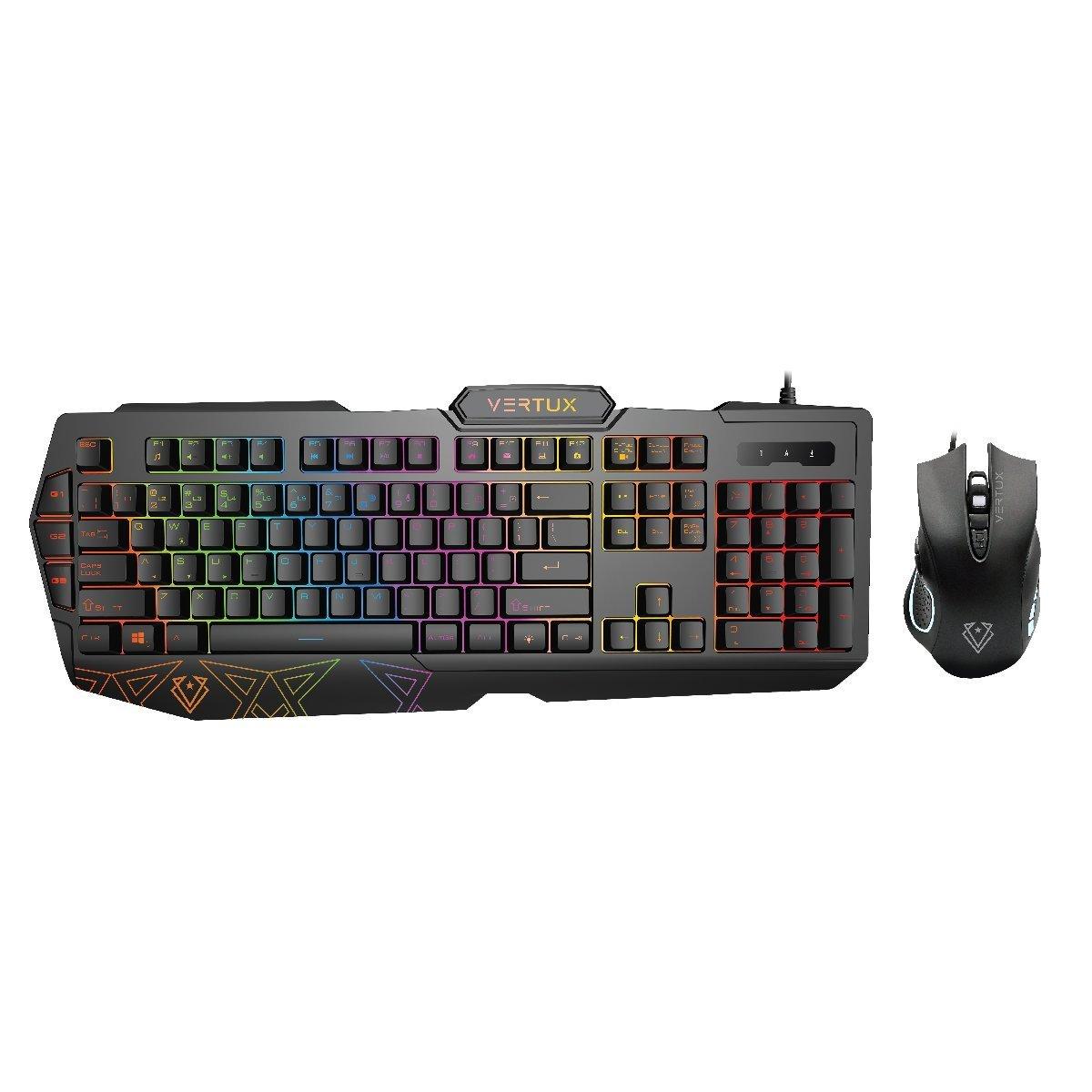 Vertux Wired Gaming PC Keyboard & Mouse Black. eXtra Oman