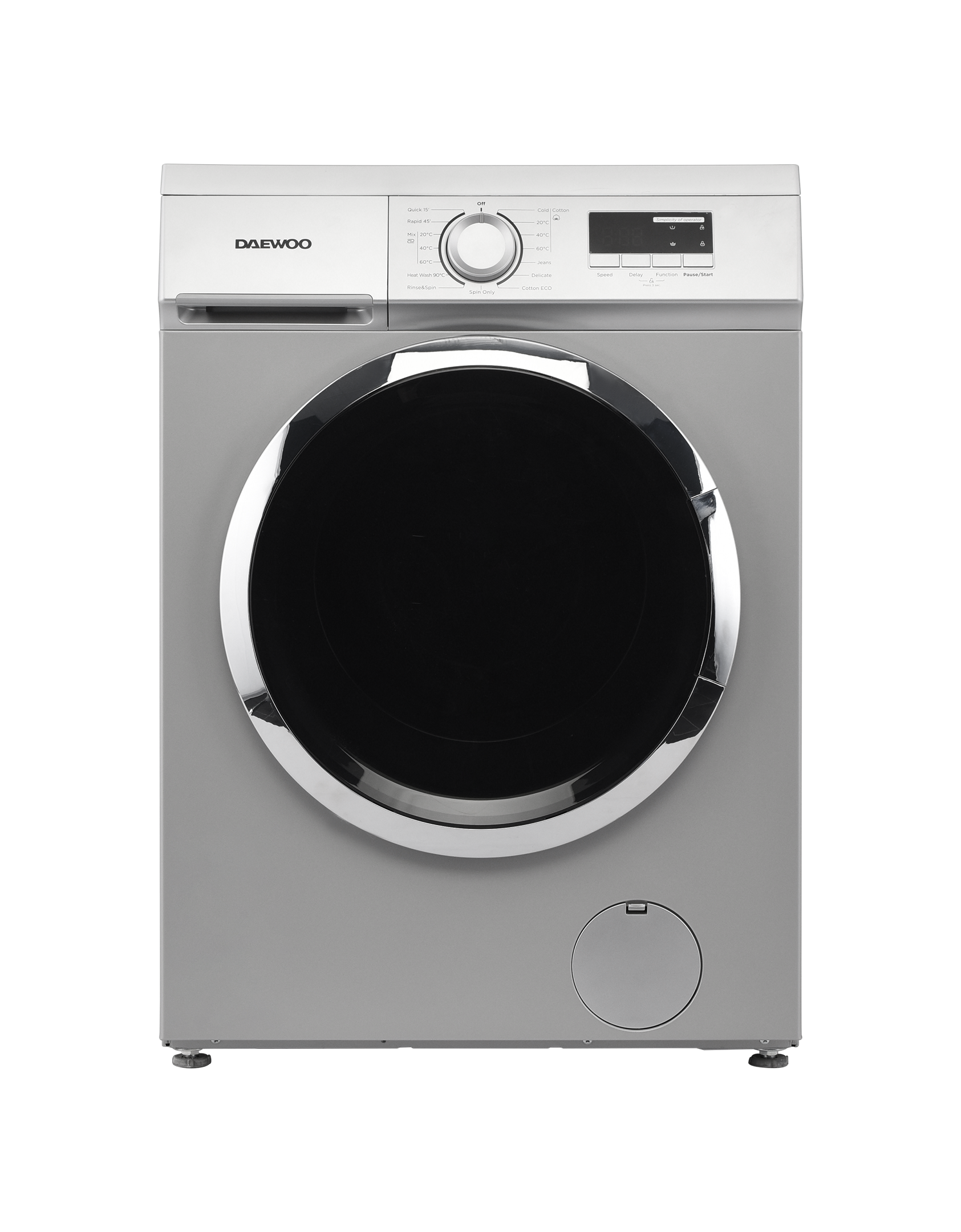 Daewoo Front Load Washing Machine, 7 Kg, 15 Program, 1400 rpm, Silver