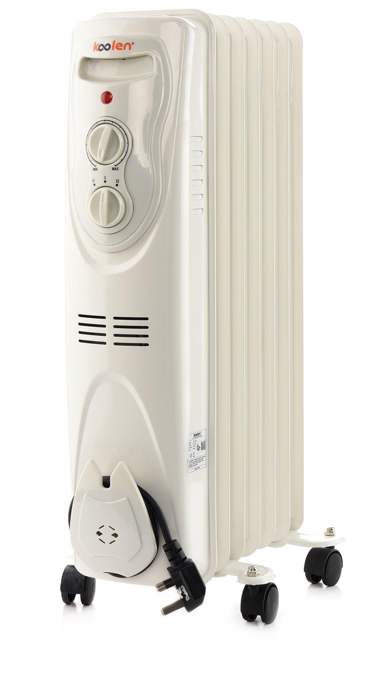 Koolen Oil Filled Radiator Heater 7 Fins,1500W, White