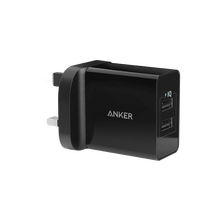 Buy Anker Wall Charger 24W 2 Port USB, Black in Saudi Arabia