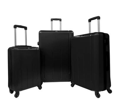 Buy Travel Plus, Line Set Of 3Pc Abs Luggage Trolley Case, Size 20/26/30 Inch, Black in Saudi Arabia