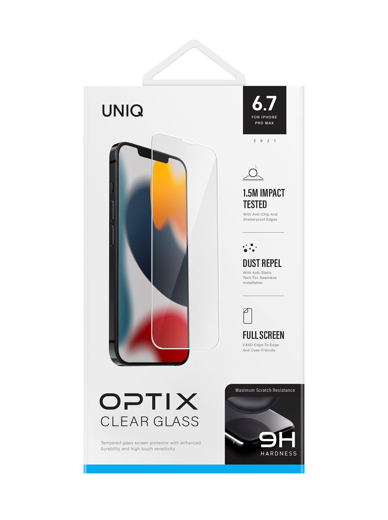 Uniq Optix Clear iPhone 13 Pro Max Glass Screen Protector - eXtra